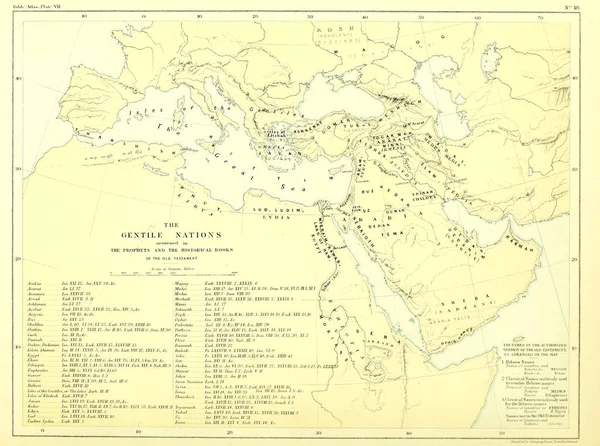 Mapa Terra Santa Ilustração Antiga — Fotografia de Stock