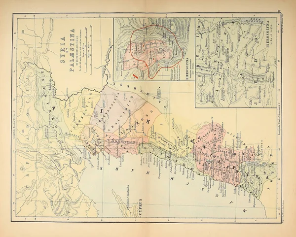 Mapa Antigo Imagem Gravura — Fotografia de Stock