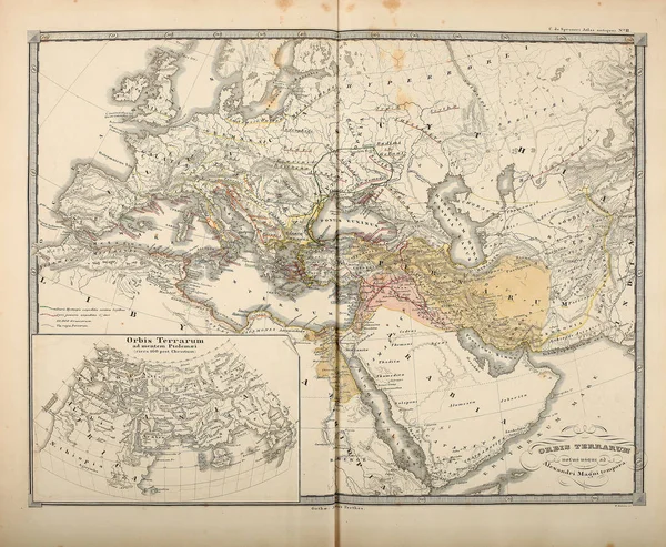 Vecchia Mappa Incisione Immagine — Foto Stock