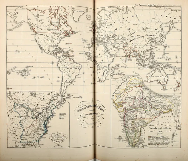 Mapa Antigo Imagem Gravura — Fotografia de Stock