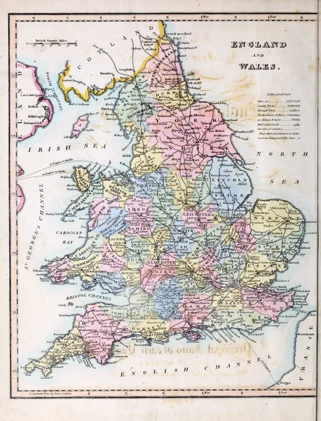 Mapa Anglie Walesu — Stock fotografie