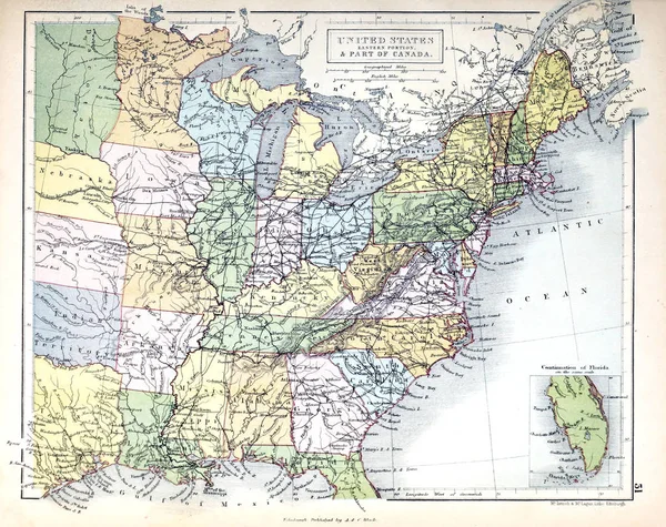 Stara Mapa Retro Obraz — Zdjęcie stockowe