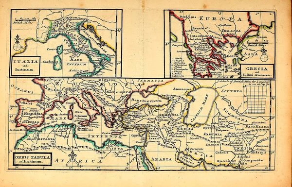 Stara Mapa Retro Obraz — Zdjęcie stockowe