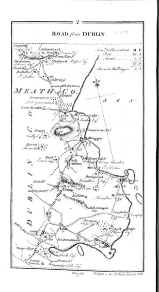 Χάρτης Της Ιρλανδίας Ρετρό Εικόνα — Φωτογραφία Αρχείου