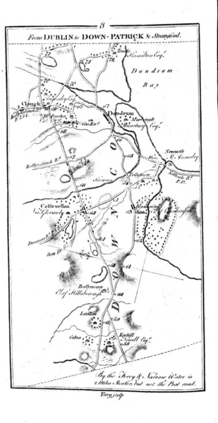 Mapa Roud Irlanda Imagem Retrô — Fotografia de Stock