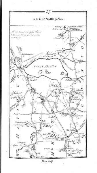 Mapa Roud Irlanda Imagem Retrô — Fotografia de Stock