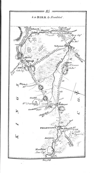 Mapa Roud Irlanda Imagem Retrô — Fotografia de Stock