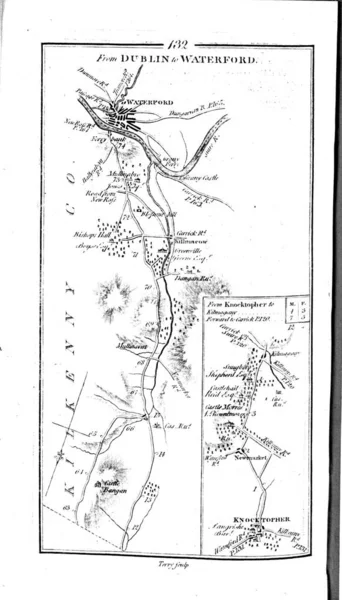 Mapa Roud Irlanda Imagem Retrô — Fotografia de Stock