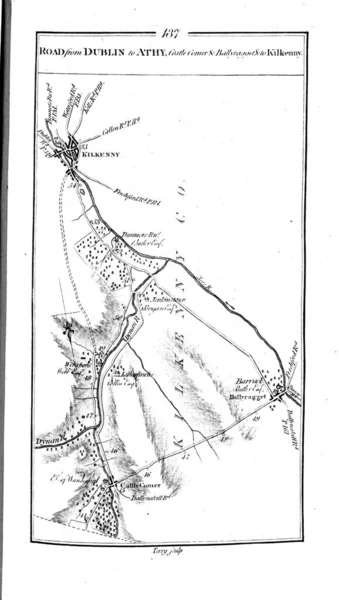 Χάρτης Της Ιρλανδίας Ρετρό Εικόνα — Φωτογραφία Αρχείου
