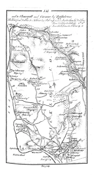 Irská Mapa Roud Retro Obrázek — Stock fotografie