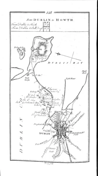 爱尔兰鲁德地图 复古形象 — 图库照片