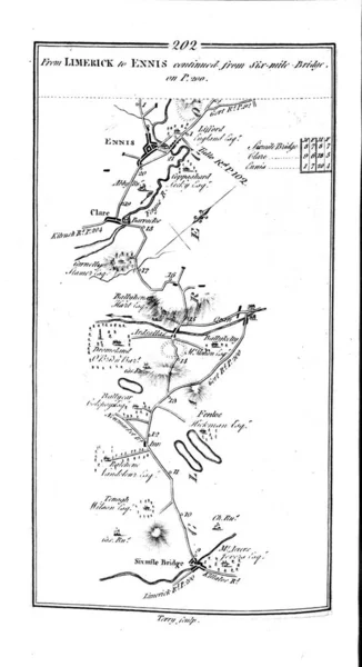 Irská Mapa Roud Retro Obrázek — Stock fotografie