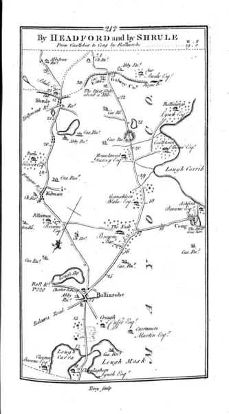 Irlanda Roud Mappa Immagine Retrò — Foto Stock