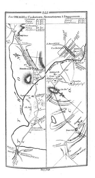 Irská Mapa Roud Retro Obrázek — Stock fotografie