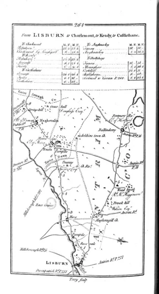 Mapa Roud Irlanda Imagem Retrô — Fotografia de Stock