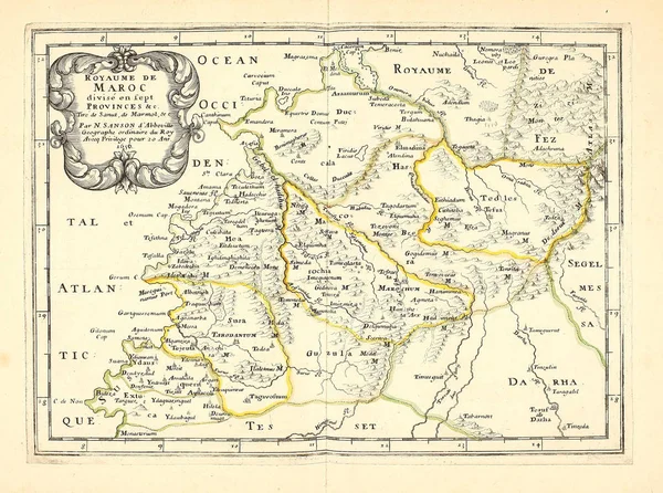 Old Map Engraving Illustration — Stock Photo, Image