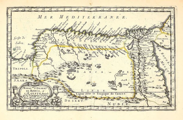 Stara Mapa Ilustracja Grawerowania — Zdjęcie stockowe