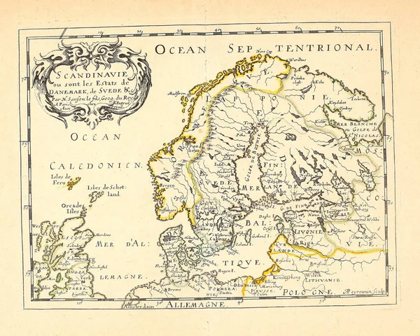 Stara Mapa Ilustracja Grawerowania — Zdjęcie stockowe