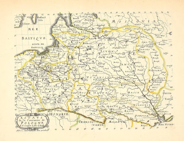 Stara Mapa Ilustracja Grawerowania — Zdjęcie stockowe