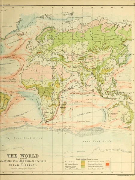 Atlas Geografia Comercial Imagem Antiga — Fotografia de Stock