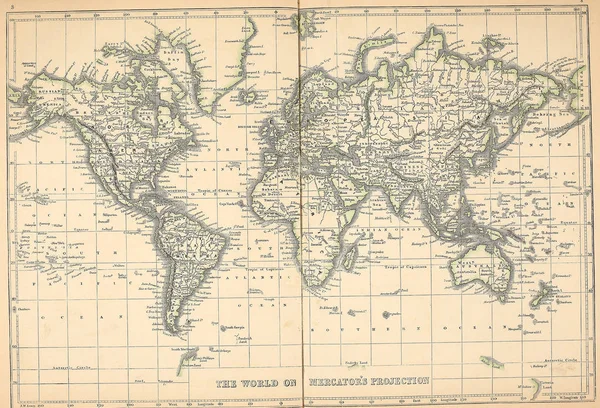 Vecchia Mappa Immagine Dell Incisione — Foto Stock