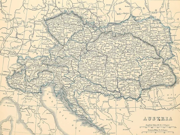 Stará Mapa Vyrytý Obraz — Stock fotografie