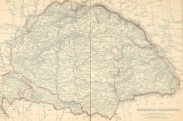 Stará Mapa Vyrytý Obraz — Stock fotografie
