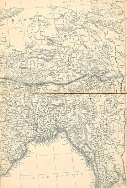 Vecchia Mappa Immagine Dell Incisione — Foto Stock