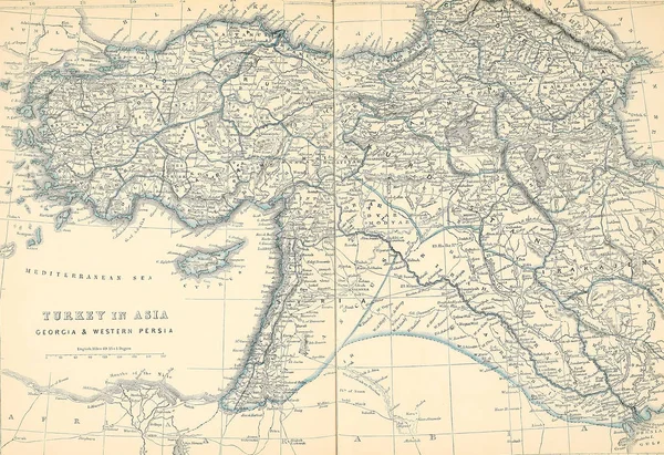 Stará Mapa Vyrytý Obraz — Stock fotografie