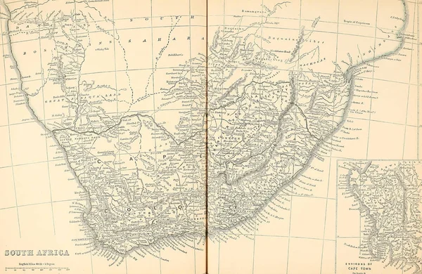 Vecchia Mappa Immagine Dell Incisione — Foto Stock