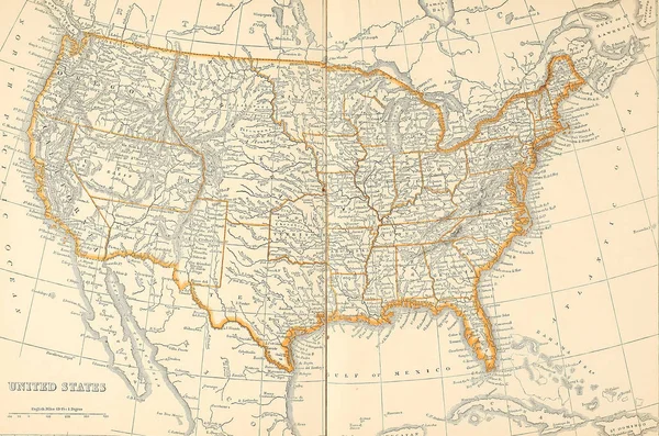 Vecchia Mappa Immagine Dell Incisione — Foto Stock