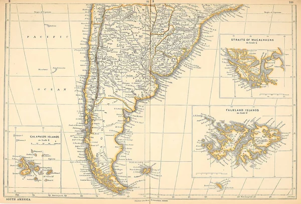 古い地図 Engravin — ストック写真