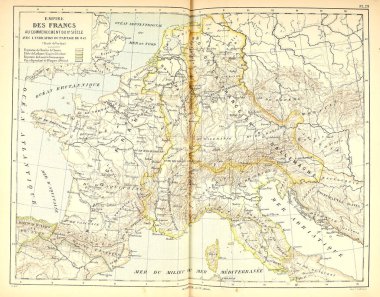 Eski harita. Retro illüstrasyon