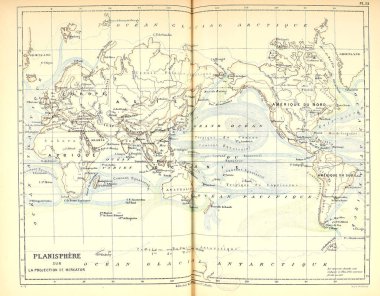 Eski harita. Retro illüstrasyon