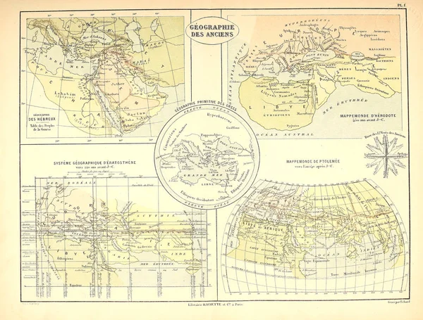 Velho Mapa Ilustração Retrô — Fotografia de Stock