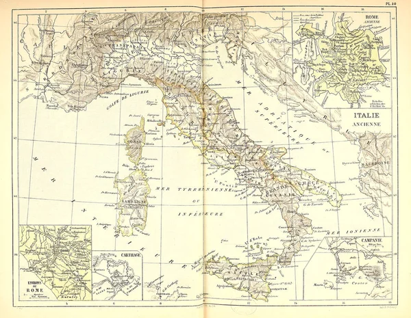 Velho Mapa Ilustração Retrô — Fotografia de Stock