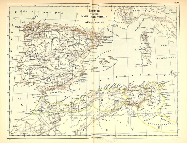 Velho Mapa Ilustração Retrô — Fotografia de Stock