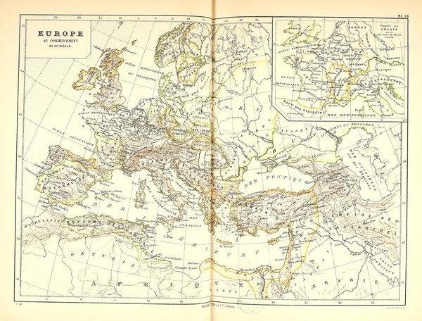 Stara Mapa Retro Ilustracja — Zdjęcie stockowe