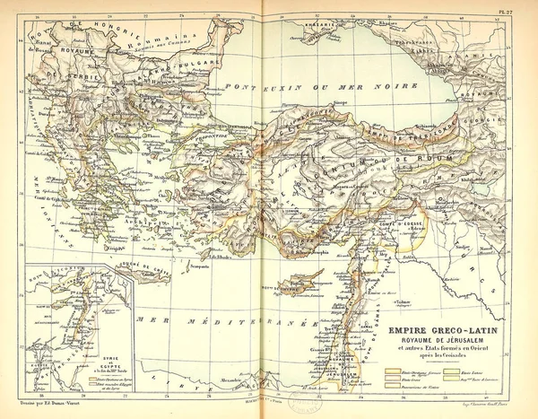 Παλιός Χάρτης Ρετρό Εικονογράφηση — Φωτογραφία Αρχείου