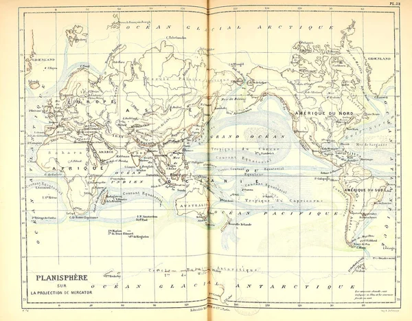Stará Mapa Retro Ilustrace — Stock fotografie