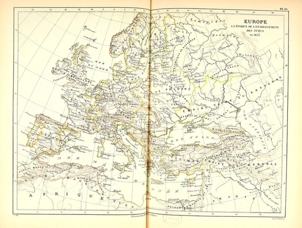 Stara Mapa Retro Ilustracja — Zdjęcie stockowe