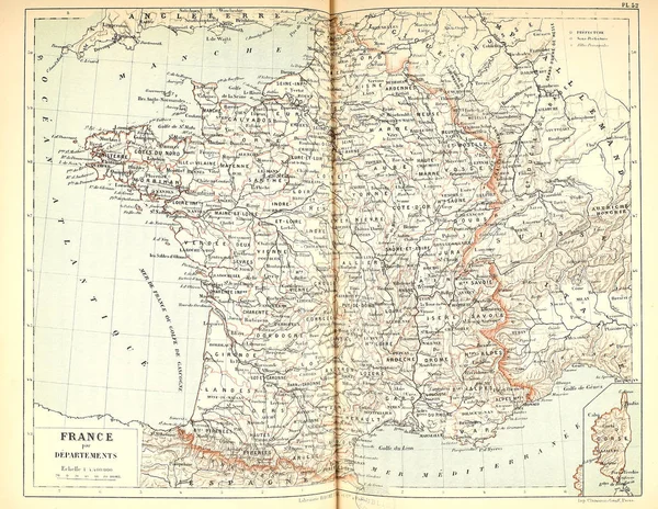 Vecchia Mappa Illustrazione Retrò — Foto Stock