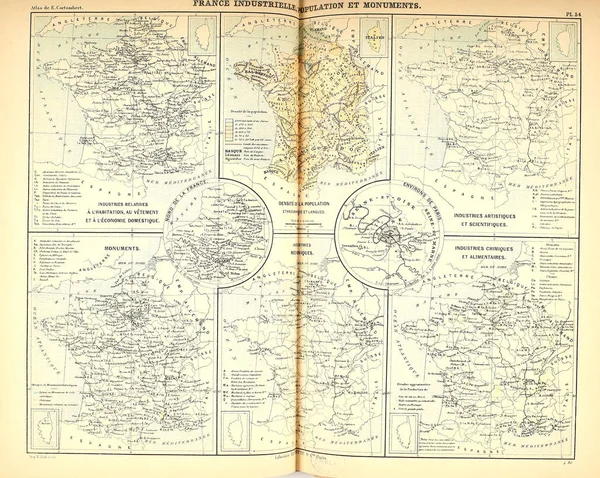 Old map. Retro illustration