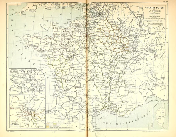 Velho Mapa Ilustração Retrô — Fotografia de Stock