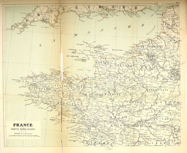 Velho Mapa Ilustração Retrô — Fotografia de Stock