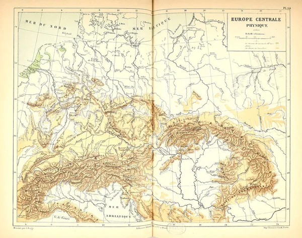 Stara Mapa Retro Ilustracja — Zdjęcie stockowe