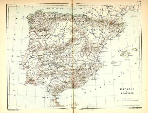 Старая Карта Ретро Иллюстрация — стоковое фото