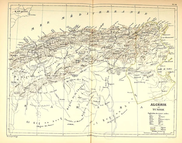 Stara Mapa Retro Ilustracja — Zdjęcie stockowe