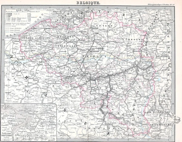 Velho Mapa Ilustração Retrô — Fotografia de Stock