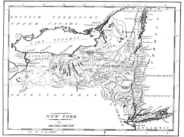 Velho Estado Dos Eua Mapa — Fotografia de Stock